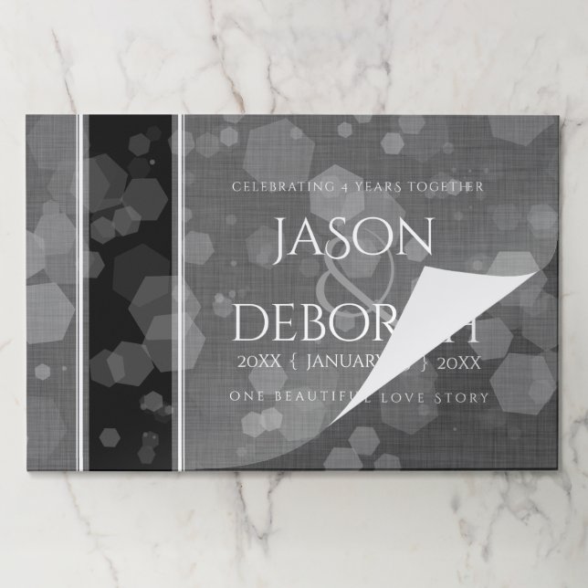 Elegant 4th Linen Wedding Anniversary Celebration Paper Pad (Folded)
