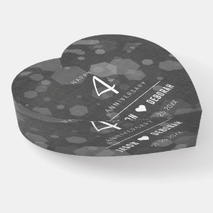 Elegant 4th Linen Wedding Anniversary Celebration Paperweight