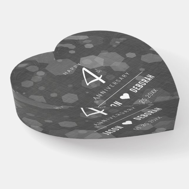 Elegant 4th Linen Wedding Anniversary Celebration Paperweight (Angled)