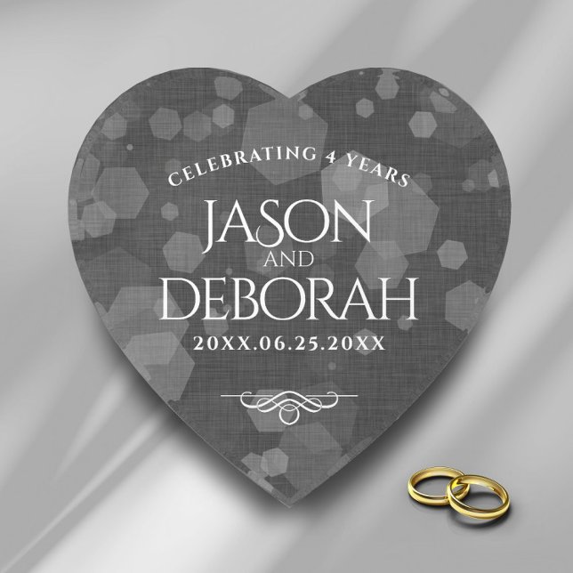 Elegant 4th Linen Wedding Anniversary Celebration Paperweight (Creator Uploaded)