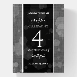 Elegant 4th Linen Wedding Anniversary Celebration Paperweight