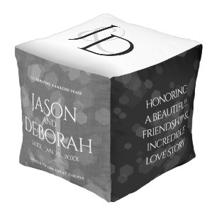 Elegant 4th Linen Wedding Anniversary Celebration Pouf