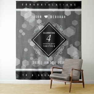 Elegant 4th Linen Wedding Anniversary Celebration Tapestry