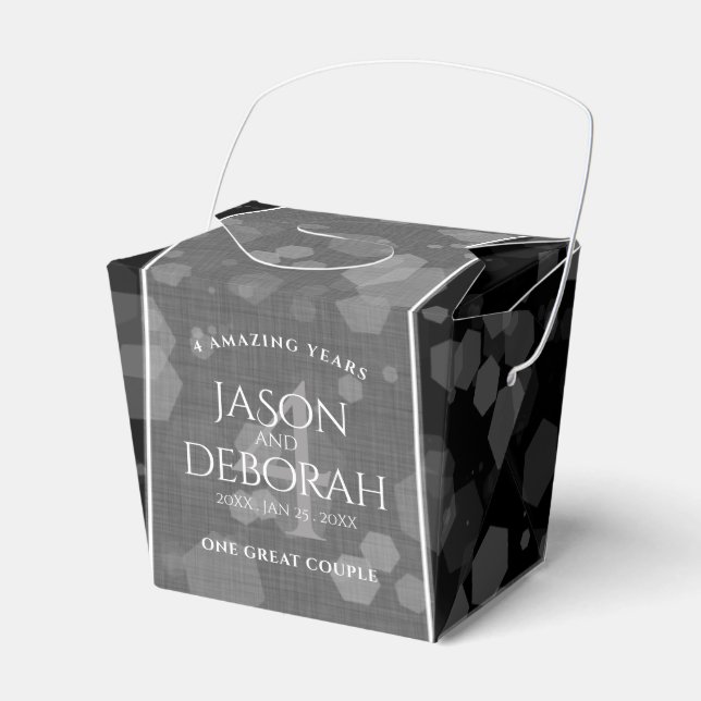 Elegant 4th Linen Wedding Anniversary Favor Boxes (Front Side)