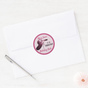 Elegant 50 and Fabulous Birthday Bash Classic Round Sticker