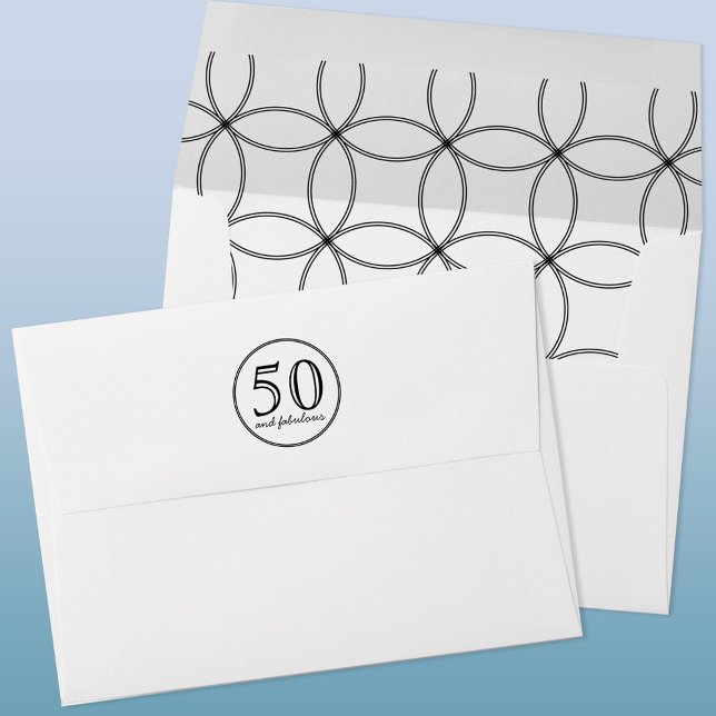 Elegant 50 and Fabulous Birthday Envelope (50 and Fabulous matching envelope)