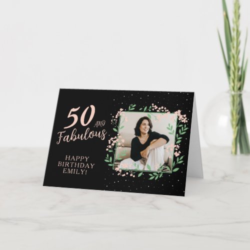 Elegant 50 and Fabulous Flower 50th Birthday Photo
