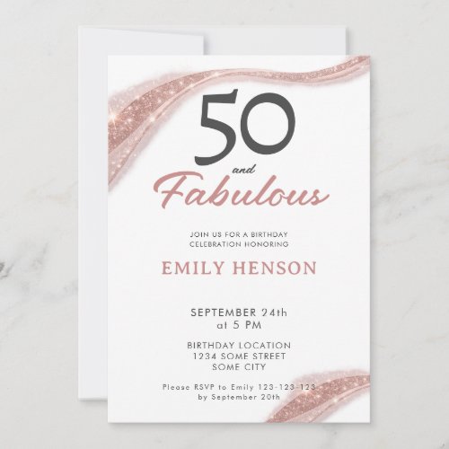 Elegant 50 and Fabulous Rose Gold Birthday