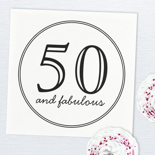 Elegant 50 and Fabulous Typography Birthday Party  Napkins