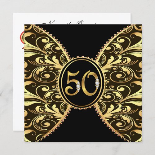 Elegant 50 Anniversary or Birthday Invitation