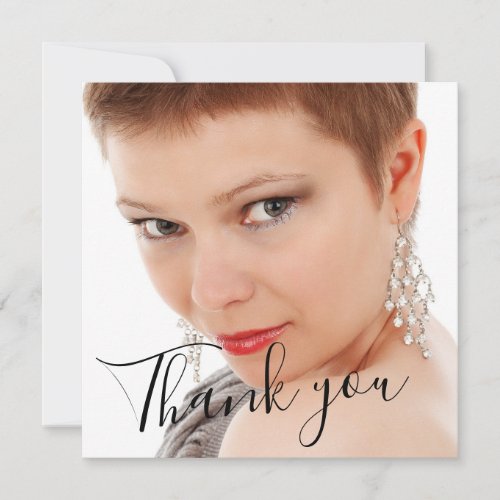 Elegant 50 Fab Birthday Photo Script Red Birthday  Thank You Card