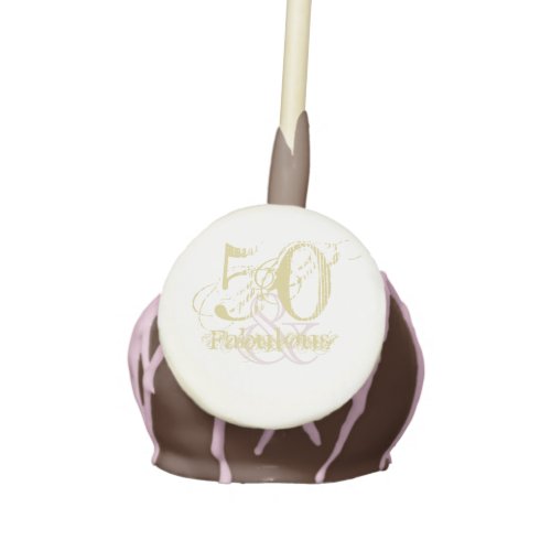 Elegant 50  Fabulous Birthday Pink Gold Cake Pop