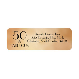 Elegant 50 & Fabulous gold & black art deco design Label