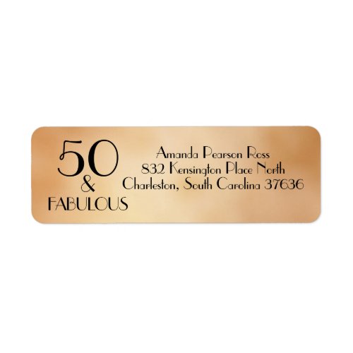 Elegant 50  Fabulous gold  black art deco design Label