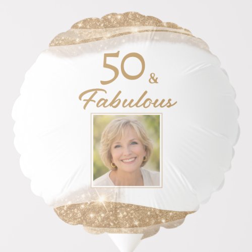 Elegant 50 & Fabulous Gold Photo Birthday Party