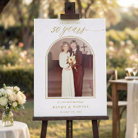 Elegant 50 Years Fiftieth Anniversary Gold Welcome