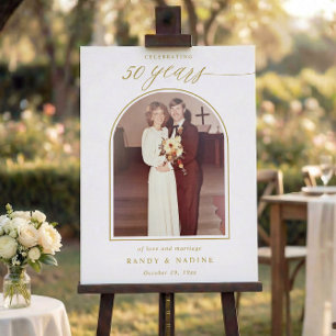 Elegant 50 Years Fiftieth Anniversary Gold Welcome Foam Board