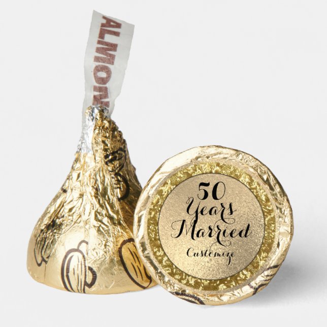 Elegant 50 Years Married Gold  Hershey®'s Kisses® (Front)