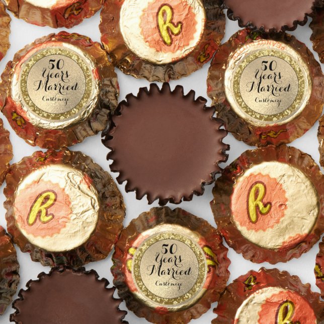 Elegant 50 Years Married Gold   Reese's Peanut Butter Cups (Assorted)