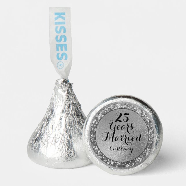 Elegant 50 Years Married Silver  Hershey®'s Kisses® (Front)