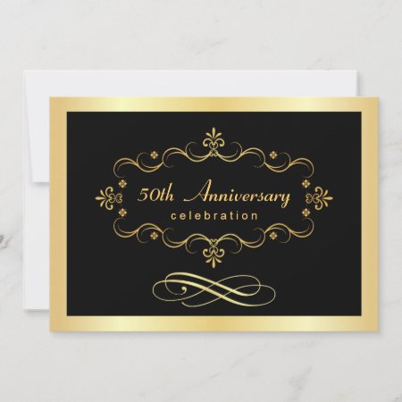 Elegant 50th Anniversary - Bargain Invitations