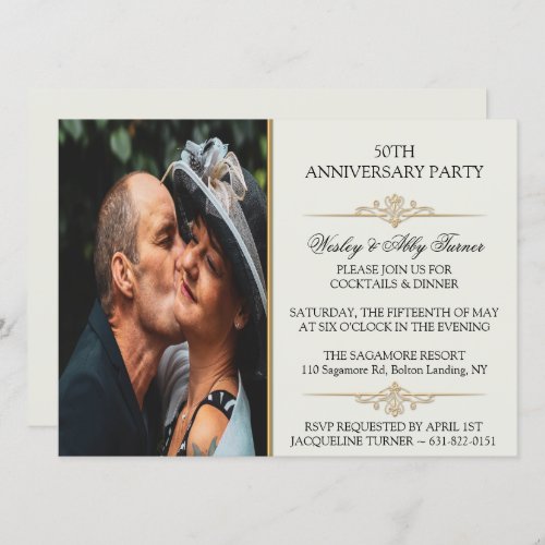 Elegant 50th Anniversary Celebration Invitation