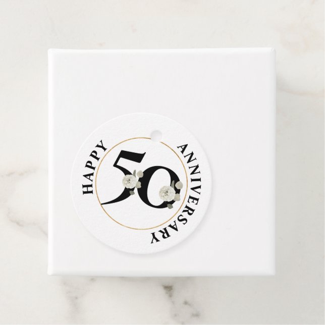 Elegant 50th Anniversary Favor Tags (In Situ)