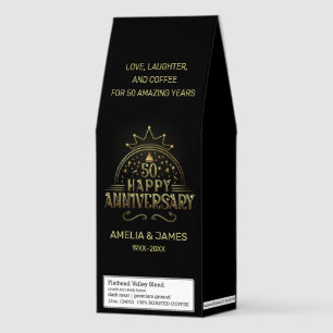 Elegant 50th Anniversary Gold Crown Roasted Coffee