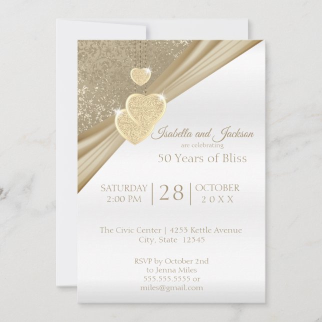 Elegant 50th Anniversary  Invitation (Front)