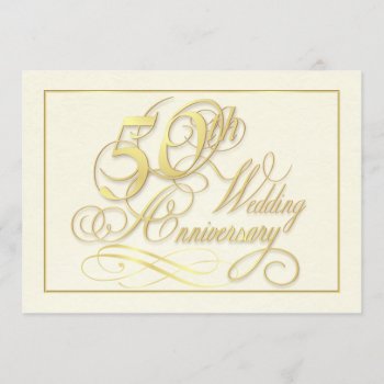 Elegant 50th Anniversary Invitations - Inexpensive by SquirrelHugger at Zazzle