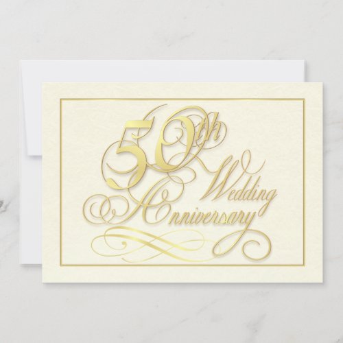Elegant 50th Anniversary Invitations _ Inexpensive