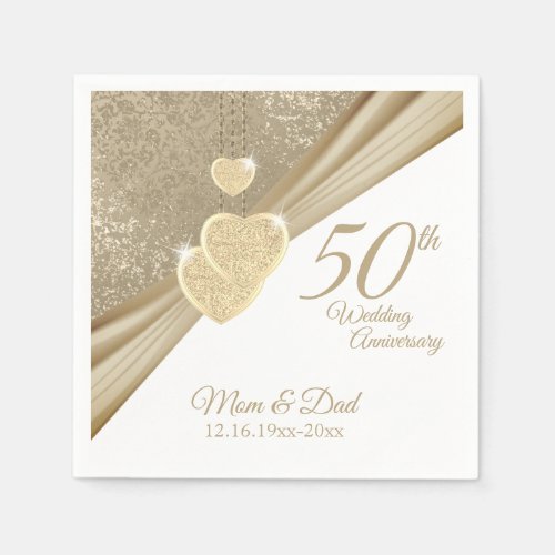 Elegant 50th Anniversary Napkins