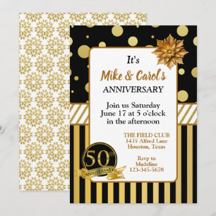 Elegant 50th Anniversary Party Invitation