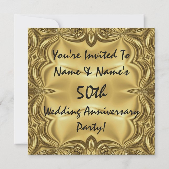 Elegant 50th Anniversary Party Invitations (Front)