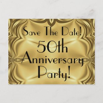 Elegant 50th Anniversary Save The Date Postcards by mvdesigns at Zazzle