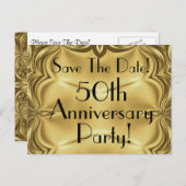 Elegant 50th Anniversary Save The Date Postcards (Front/Back)