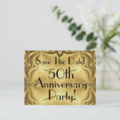 Elegant 50th Anniversary Save The Date Postcards (Standing Front)