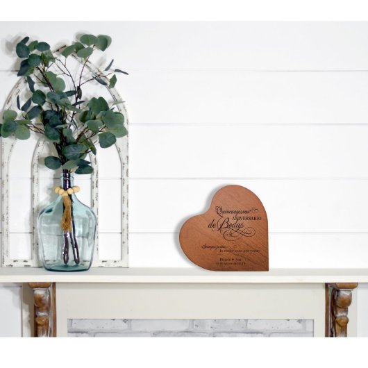 Elegant 50th Anniversary Spanish Verse Heart Block (Lifestyle)