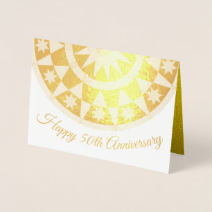 Elegant 50th Anniversary Star Design Foil Card