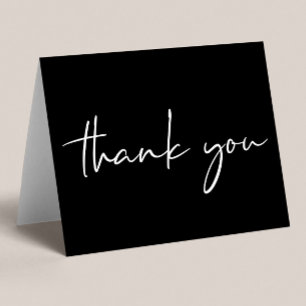 Elegant 50th Birthday Black Letterpress Thank You Card
