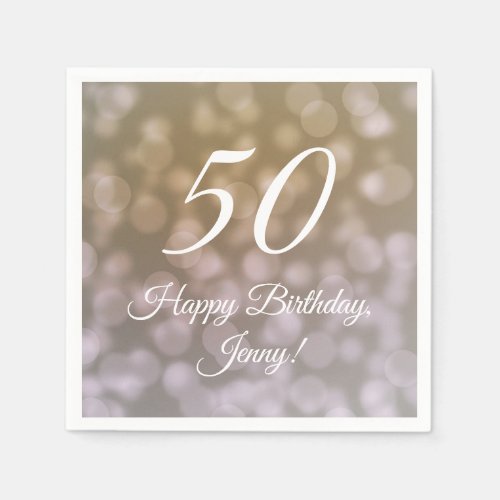 Elegant 50th Birthday Napkins For Her 