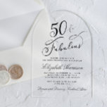 Elegant 50th Birthday Party Acrylic Invitations<br><div class="desc">Elegant and chic clear acrylic 50th birthday party invitation featuring "50 & Fabulous" and her name in stylish scripts and the party details in simple,  modern lettering.</div>