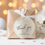 Elegant 50th Birthday Party Gold Glitter Thank You Favor Tags<br><div class="desc">Elegant gift tags for your 50th birthday party featuring "Thank You" and "50 & Fabulous" in a stylish calligraphy script and gold faux glitter on a gold faux foil background.</div>