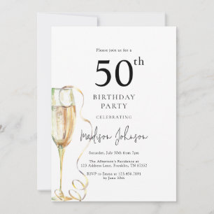 Elegant 50th Birthday Party Invitation