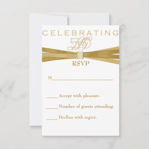 Elegant 50th Birthday Party Invitations RSVP Card