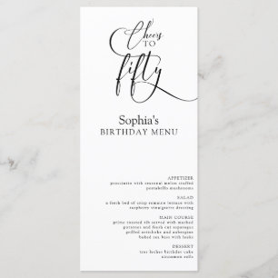 Elegant 50th Birthday Party Menu