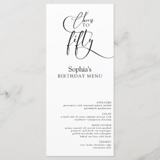 Elegant 50th Birthday Party Menu