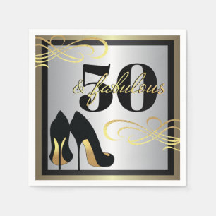 Elegant 50th Birthday Party Paper Napkins