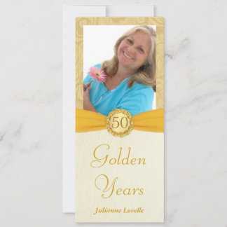 Elegant 50th Birthday Party Photo Invitations