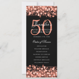 Elegant 50th Birthday Party Program Rose Gold 